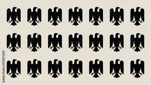 Bold black eagle pattern perfect for patriotic designs or powerful brand imagery, offering a striking and memorable visual impact for your project