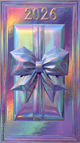 Colorful 2026 gift box design digital art creative environment modern style abstract viewpoint