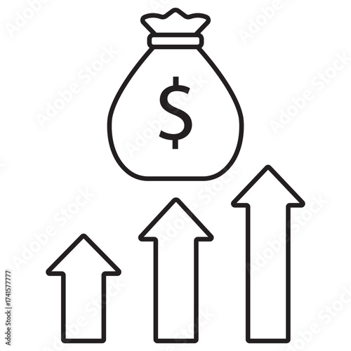 Total Revenue Icon, Maximizing Total Revenue, Strategies for Sustainable Growth, Driving Business Success with Revenue, Total Revenue as a Key Indicator, vector