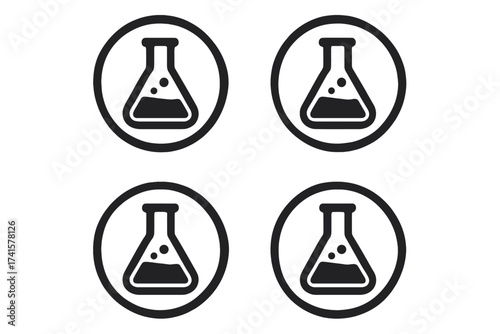 No artificial ingredients icon set. Natural food packaging label stamp. Chemical free, organic, non gmo product symbol. Lab flask vector sign for healthy eating.