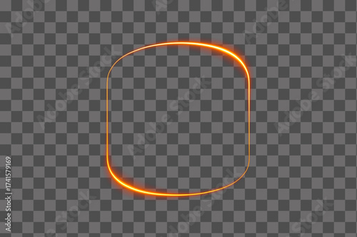 Rectangular light trail border with a glowing neon light effect