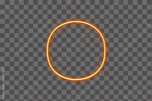 Circular light trail portal with a glowing neon light effect