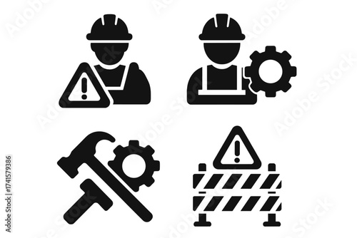 Work in process icon vector illustration, transparent background, ordered set, business workflow, progress symbol, project status, task management, productivity concept, digital interface element