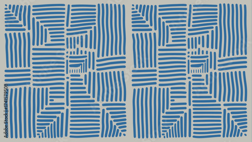 Abstract geometric pattern with vibrant blue lines for modern textiles and unique wallpapers that bring a touch of artistic flair to any project