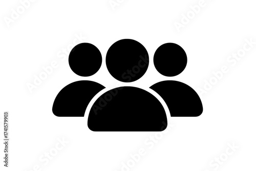 Black User Group Icon Vector Illustration with Transparent Background, Community and Team Symbol, Simple and Modern Design for Business, Social, and Technology Use