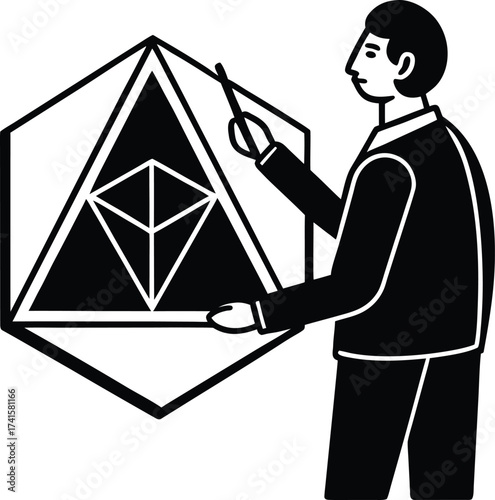 A person's hands holding a glowing blue orb in a dark environment isolated on transparent background