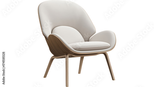Sleek and Comfortable White Chair with Wooden Legs and Minimalist Design