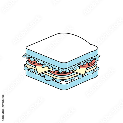 Delicious sandwich with fresh ingredients, inviting a healthy lunch break or quick snack, perfect for food blogs and restaurant menus
