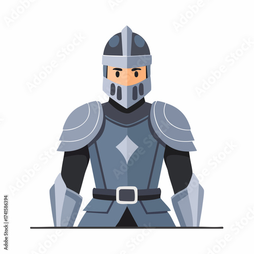 Medieval knight in armor with transparent background