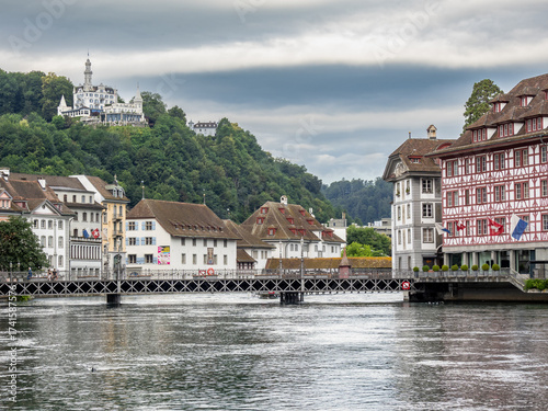 Views of Lucerne city from Kapellbrucke