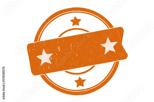 Bestseller rubber stamp vector template. Grunge vintage seal badge icon for top seller product. Retro label design element with stars. Guaranteed quality award symbol blank.