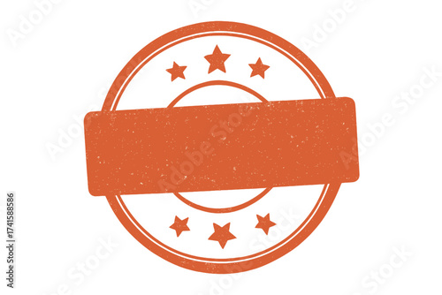 Blank rubber stamp template vector. Grunge vintage seal with copy space. Round emblem with stars for text. Best seller, top choice, certified or approved award label design.