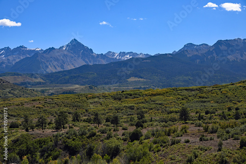 View of mountains from road to Owl Creek Pass, near Ridgway, Colorado
