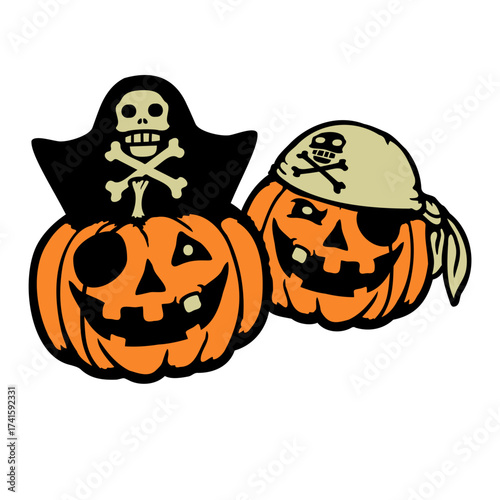 Pirate Pumpkins Captain Crew Eye Patch Halloween Funny