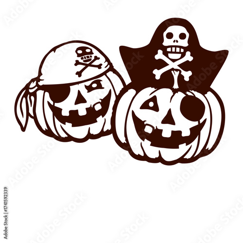 Pirate Pumpkins Captain Crew Eye Patch Halloween Funny