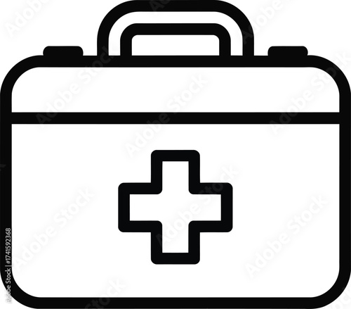 First Aid Kit Icon with Cross medical emergency