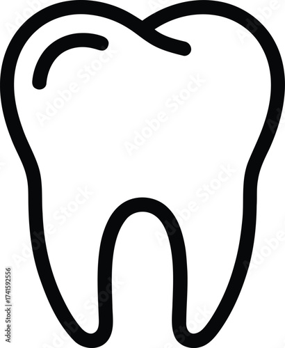 Simple Tooth Outline Icon dental symbol