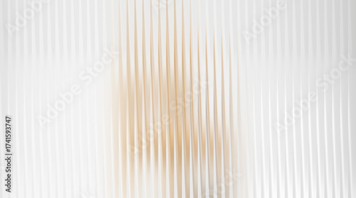 Abstract vertical white and gold striped background with light effect