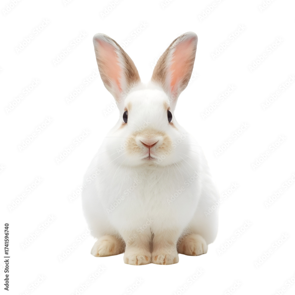 Obraz premium white rabbit on white background