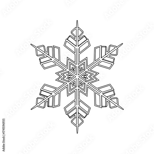 Snowflake: A meticulously crafted snowflake design, showcasing intricate symmetry and delicate details, epitomizes the elegance of winter and the beauty of crystalline formations.