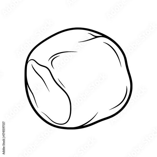 Simplicity: A minimalist monochrome illustration of a single rock emphasizes the core essence of natural elements.