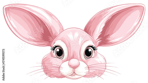 Enchanting Pink Bunny Illustration: Whimsical and Charming Bunny Artwork