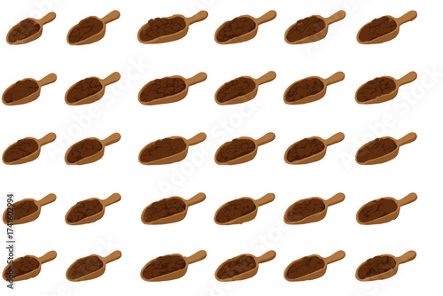 Chocolate ice cream bars arranged in a neat pattern on a white background