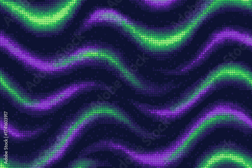 Colorful wavy pattern of light dots creating a vibrant, energetic backdrop perfect for design projects and digital artwork
