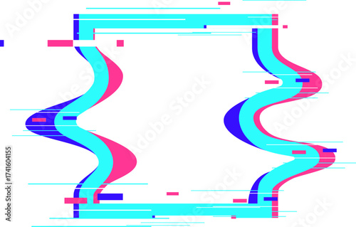 Glitch art frame representing digital distortion and error