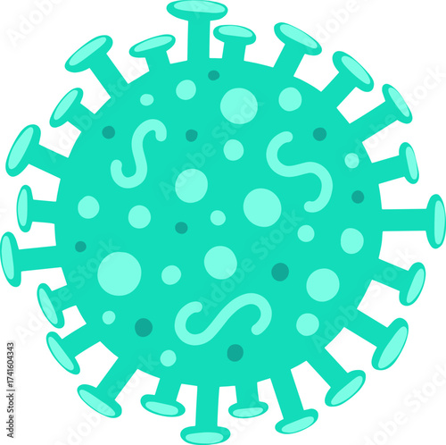 Coronavirus COVID 19 micro diagram illustration on white