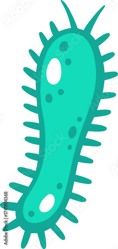 Cartoon microorganism representing germ, virus, or bacterium