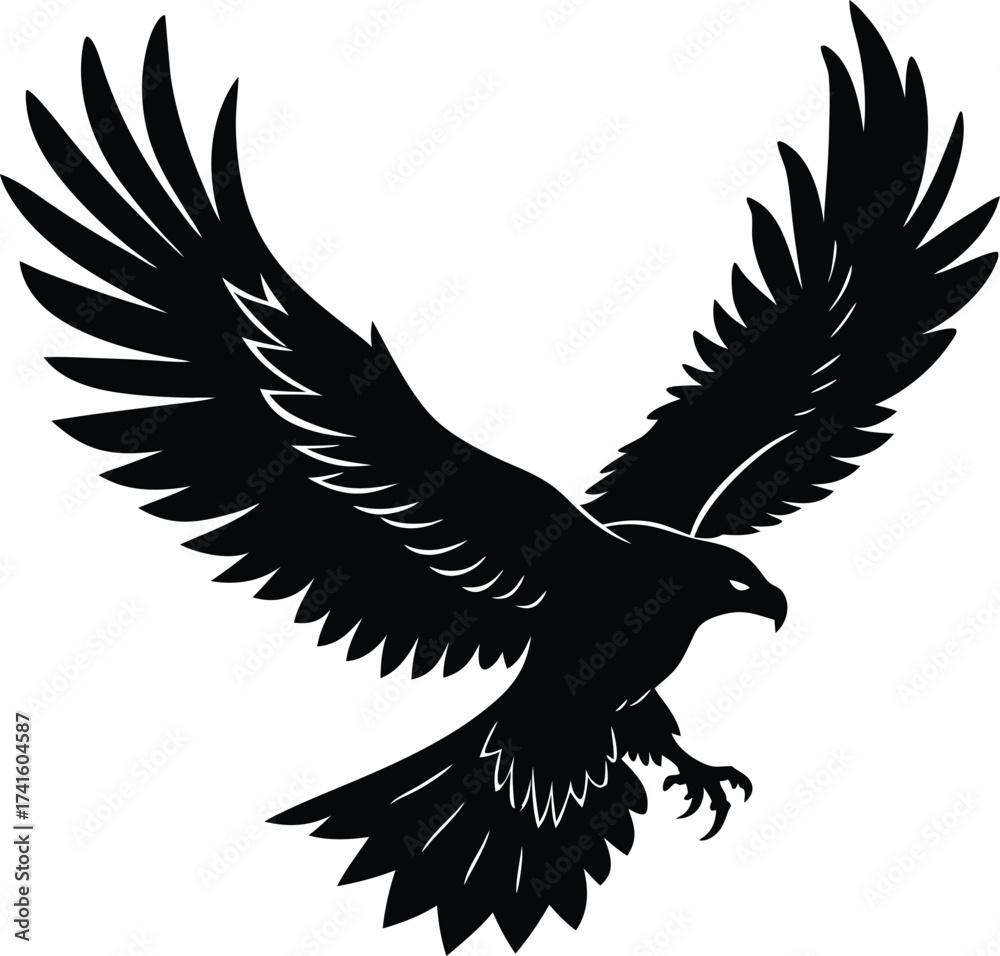 Obraz premium Eagle in flight vector illustration
