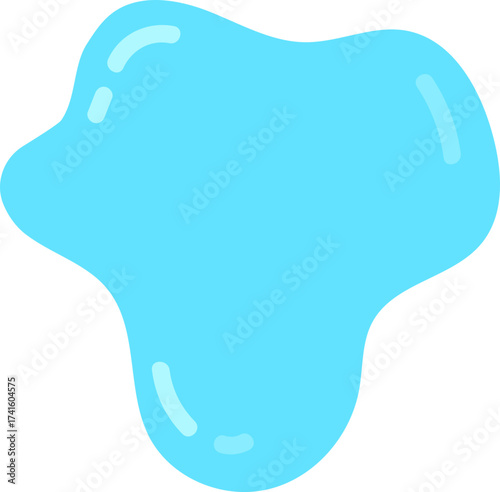 Blue water blob shape creating liquid splash