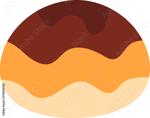 Cream puff pastry with chocolate icing
