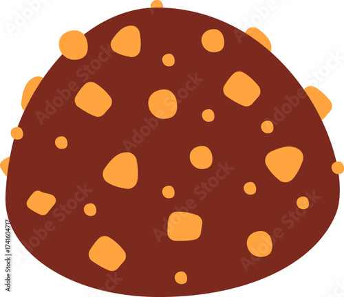 Chocolate chip cookie illustration representing sweet dessert food