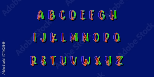 3d alphabets pop up colors