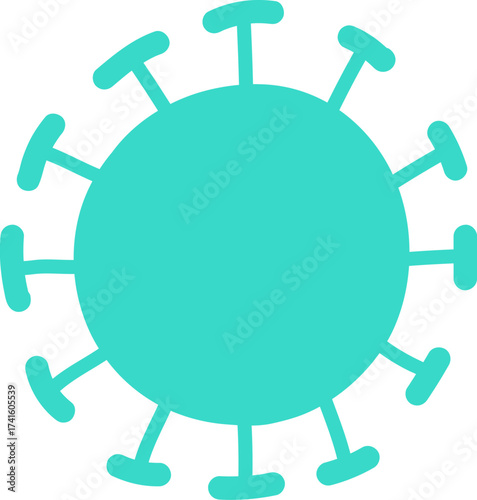 Virus illustration representing disease, infection, and global pandemic
