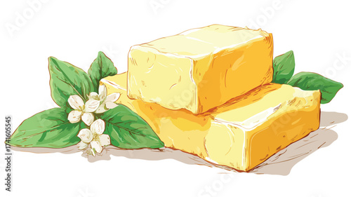 Delicious Butter and Gourmet Dairy Food Vector Illustration