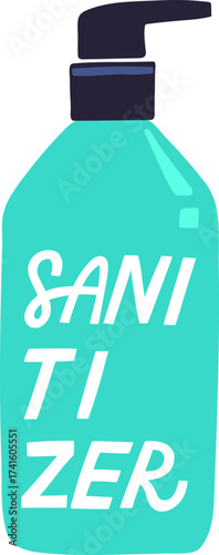 Hand sanitizer pump bottle promoting hygiene and cleanliness