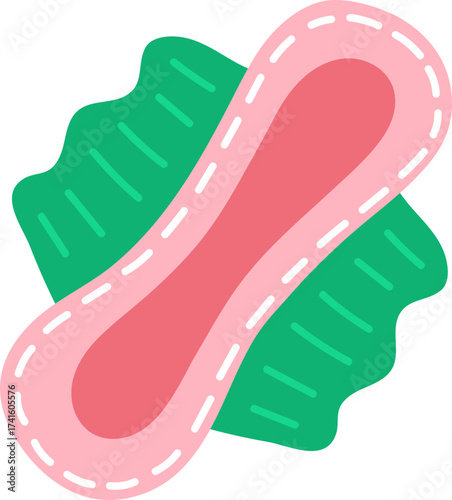 Pink feminine hygiene pad representing menstruation and women's health