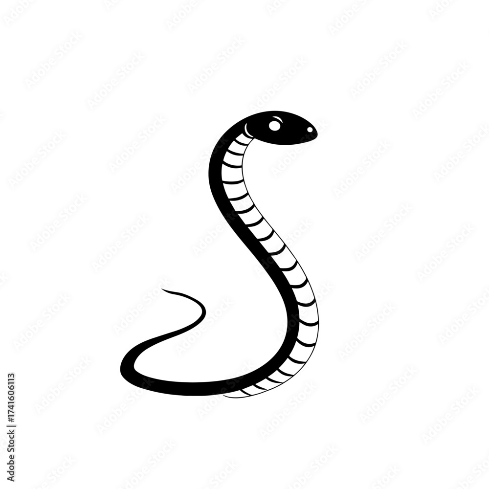 Fototapeta premium Mamba. Mamba simple black and white line art vector logo