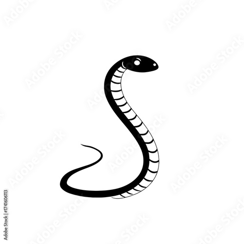 Mamba. Mamba simple black and white line art vector logo