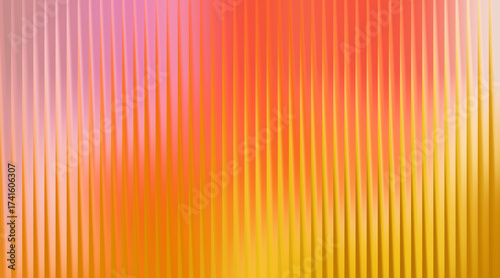 Quadro su tela Abstract background with vertical pleats in warm orange and yellow gradient