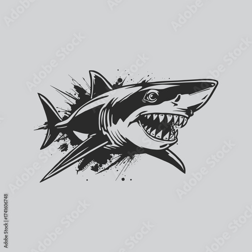 Shark Head Logo in Modern Vector Form
