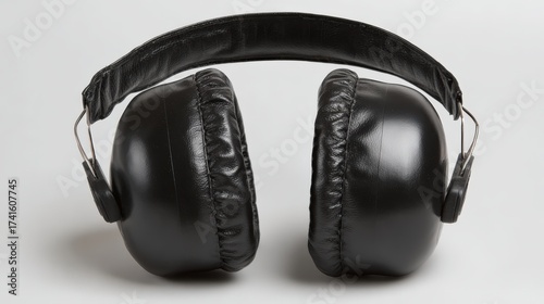 Black ear protection headphones designed for noise reduction and comfort in various environments