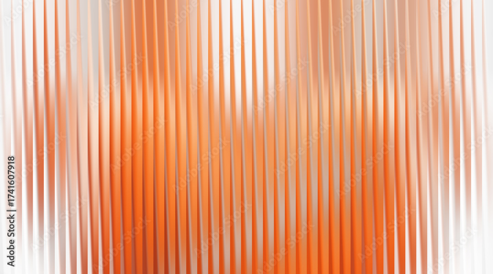 Fototapeta premium Abstract background with vertical ribbed texture in bright orange