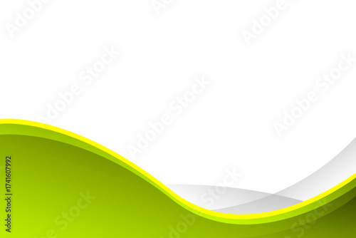 Green and Yellow wave lines abstract background beautiful with white space. vector illustration