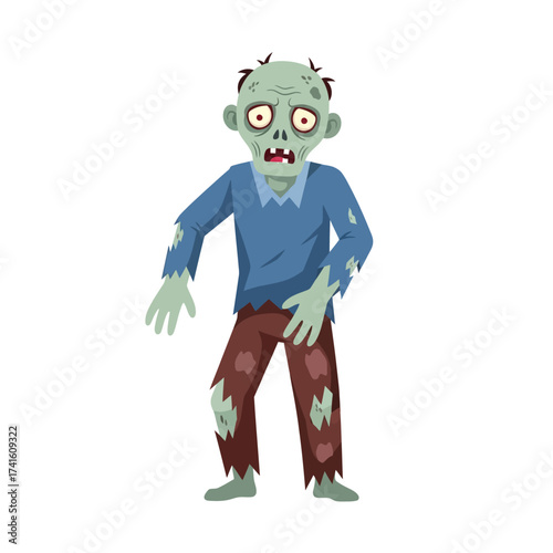Zombie Character Illustration for Halloween and Horror Themes.