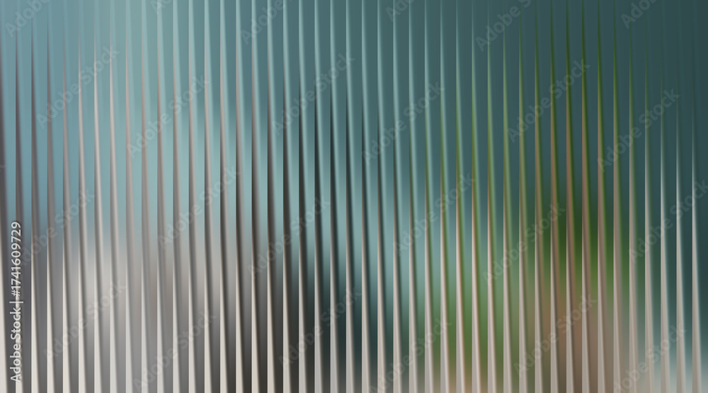 Obraz premium Abstract vertical lines with a blurred teal and green background