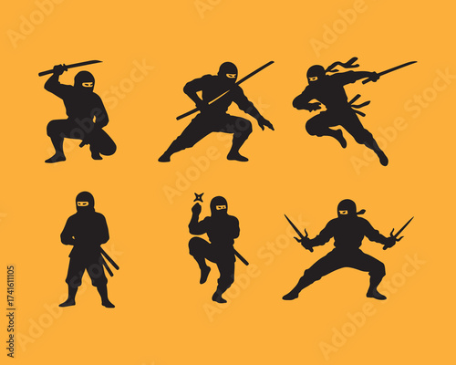 vector illustration of a silhouette of a ninja
